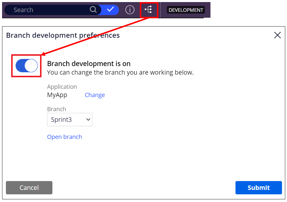 Branch Development Preferences