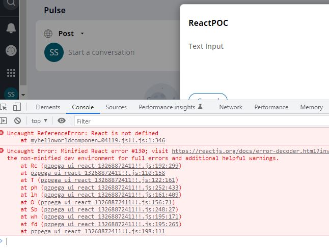 Console error - React is not defined