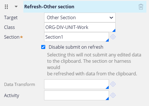 Disable submit on refresh checkbox