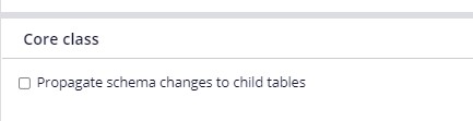 Option to propagate the schema changes to child tables in the Advance tab of a class rule.