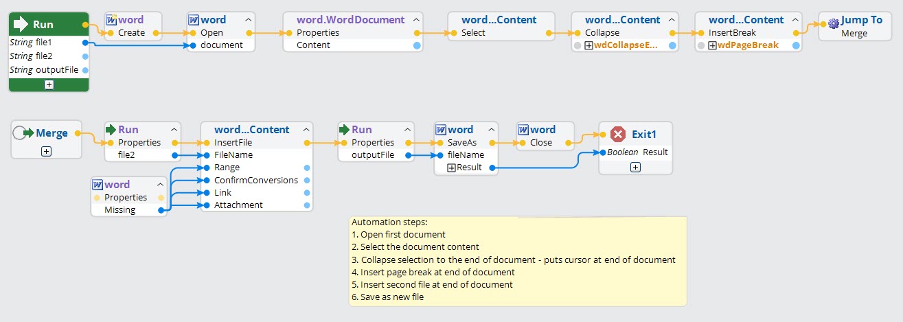 Word Merge automation
